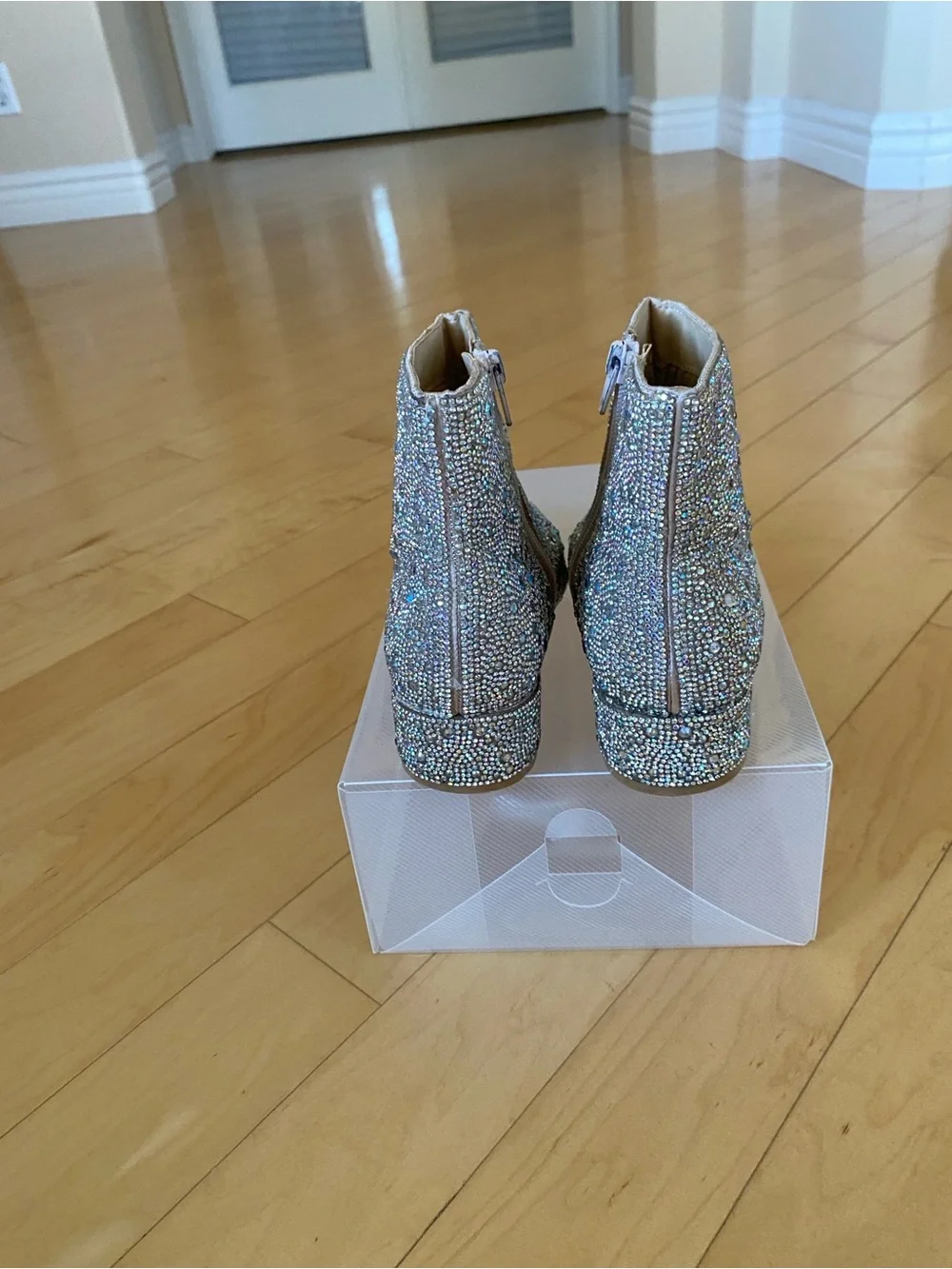 Betsey Johnson Girls' Iridescent Crystal-Embellished Ankle Boots